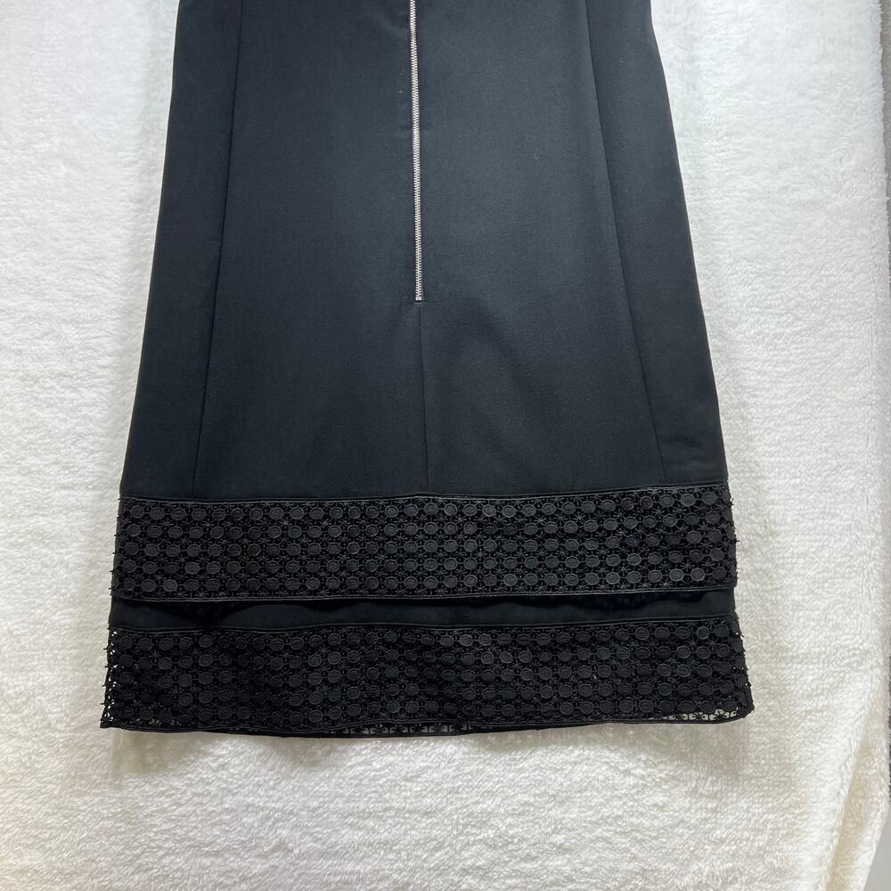 Banana Republic Black Sleeveless Exposed Zipper Tiered Lattice Hemline Womens 0 - Picture 6 of 12